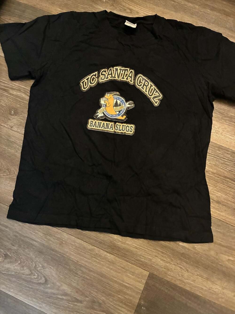 UC Santa Cruz Banana Slugs Pulp Fiction Vincent Vega Cosplay Black T-Shirt XL